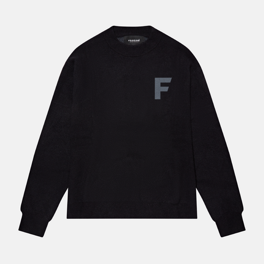 Black Knitted Sweatshirt